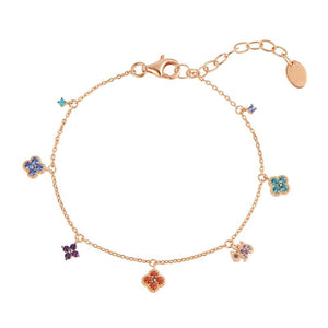 Regenbogen-Kleeblatt-Charm-Armband