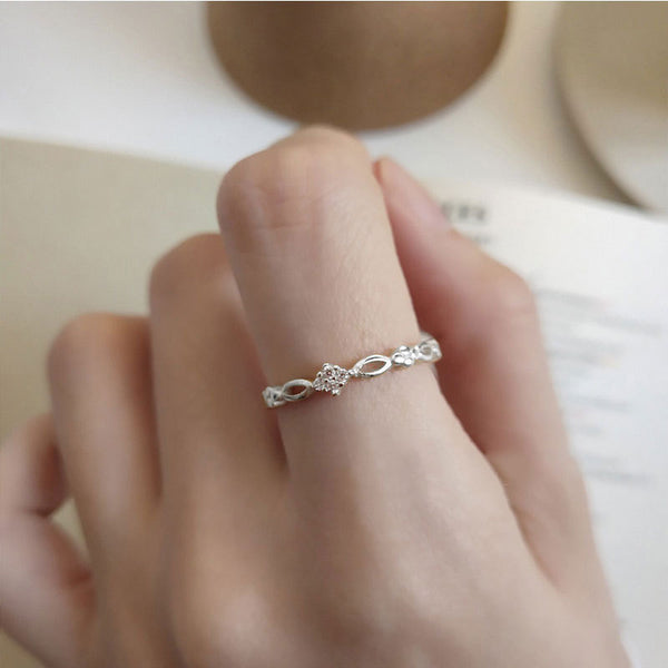 Vintage Braided Diamond Stacking Ring