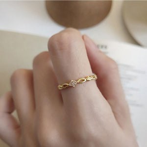 Vintage Braided Diamond Stacking Ring