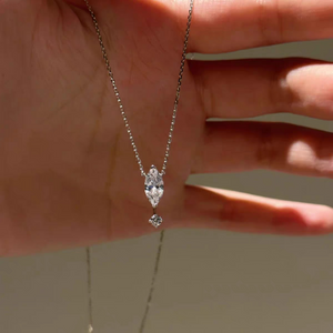 Marquise Cut Drop Pendant Necklace