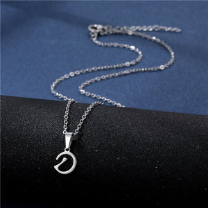 Tiny Small Initial Letter Pendant Necklace
