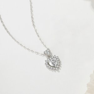 Dainty Red Heart Pendant Necklace