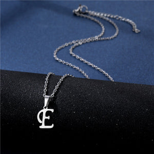 Tiny Small Initial Letter Pendant Necklace