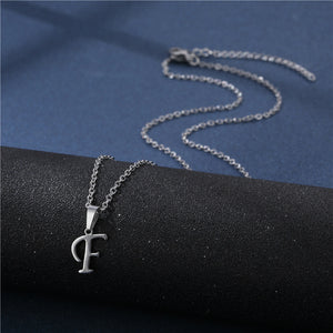 Tiny Small Initial Letter Pendant Necklace