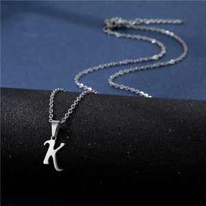 Tiny Small Initial Letter Pendant Necklace