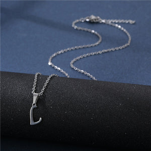 Tiny Small Initial Letter Pendant Necklace