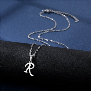 Tiny Small Initial Letter Pendant Necklace