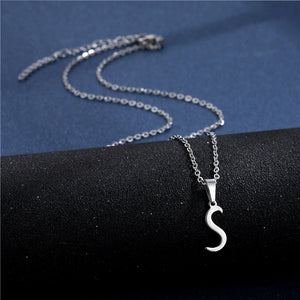 Tiny Small Initial Letter Pendant Necklace