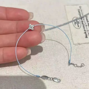 Four Leaf Clover Pink Cord Bracelet