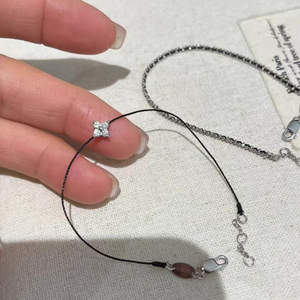 Four Leaf Clover Pink Cord Bracelet