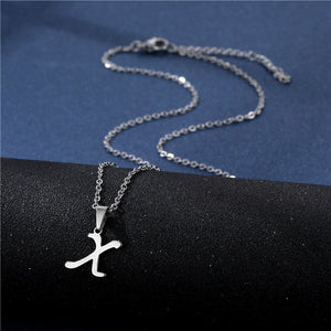 Tiny Small Initial Letter Pendant Necklace