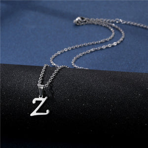 Tiny Small Initial Letter Pendant Necklace