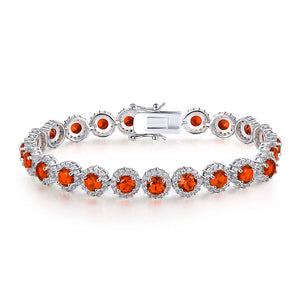 Sparkling Cluster Zircon Tennis Bracelet