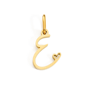 Cursive Initial Heart Pendant Necklace