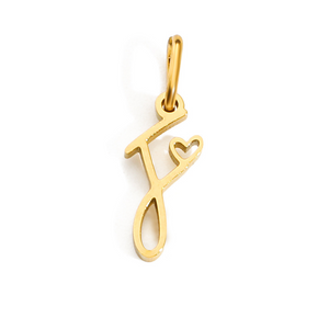 Cursive Initial Heart Pendant Necklace