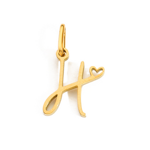 Cursive Initial Heart Pendant Necklace
