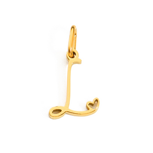 Cursive Initial Heart Pendant Necklace