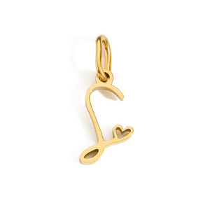 Cursive Initial Heart Pendant Necklace