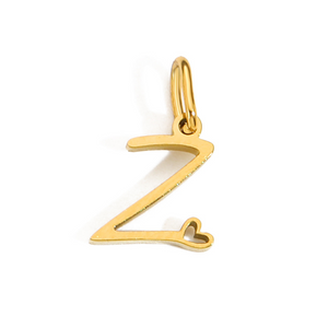 Cursive Initial Heart Pendant Necklace