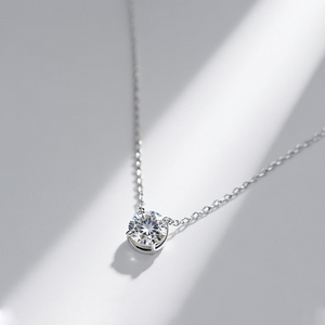 Round-Cut Moissanite Pendant Necklace