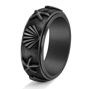 Anneau anti-stress en forme de coquillage et d'étoile de mer