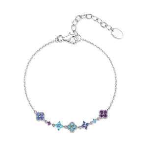 Dainty Four Leaf Clover Charm Bracelet