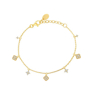 Regenbogen-Kleeblatt-Charm-Armband