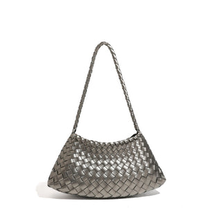 Artisanal Weave Leather Shoulder Handbag