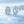 Dainty Blue Teardrop Halo Stud Earrings