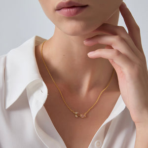 Pink Rose Quartz Tulip Flower Necklace