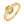 Gold ring with a green and pink gemstones on a white background