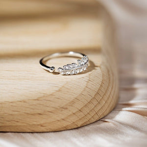 Adjustable Leaf Vine Branch Stacking CZ Ring - Perimade & Co.