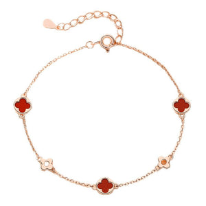 Agate Four Leaf Clover Charm Bracelet - Perimade & Co.