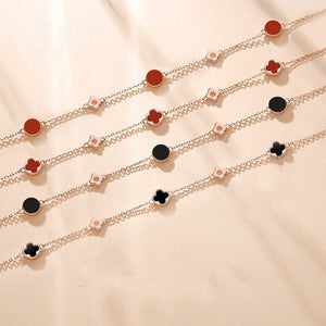Agate Four Leaf Clover Charm Bracelet - Perimade & Co.