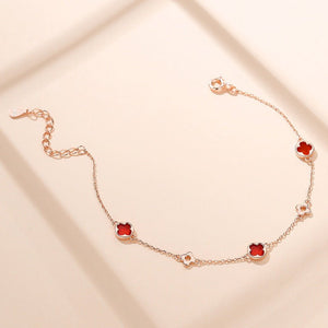 Agate Four Leaf Clover Charm Bracelet - Perimade & Co.