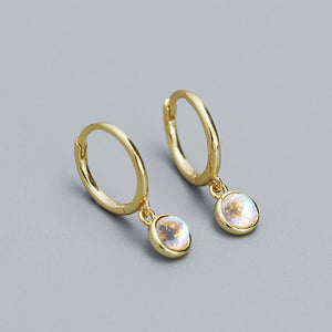 Agate Moonstone Turquoise Drop Hoop Earrings - Perimade & Co.