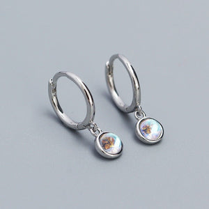 Agate Moonstone Turquoise Drop Hoop Earrings - Perimade & Co.