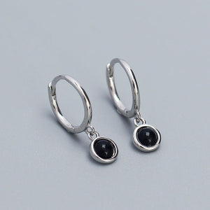 Agate Moonstone Turquoise Drop Hoop Earrings - Perimade & Co.
