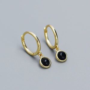 Agate Moonstone Turquoise Drop Hoop Earrings - Perimade & Co.