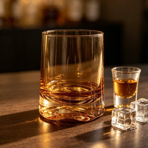 Amber Tinted Heavy Base Rocks Wine Glass - Perimade & Co.