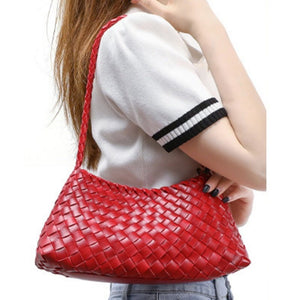 Artisanal Weave Leather Shoulder Handbag - Perimade & Co.