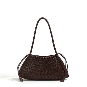 Artisanal Weave Leather Shoulder Handbag - Perimade & Co.