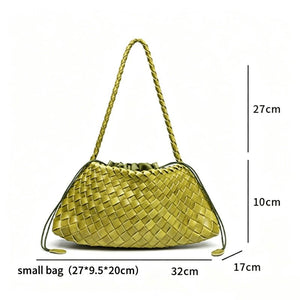 Artisanal Weave Leather Shoulder Handbag - Perimade & Co.