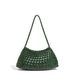 Artisanal Weave Leather Shoulder Handbag - Perimade & Co.