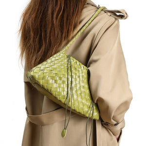 Artisanal Weave Leather Shoulder Handbag - Perimade & Co.