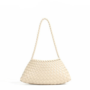 Artisanal Weave Leather Shoulder Handbag - Perimade & Co.