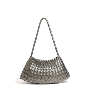 Artisanal Weave Leather Shoulder Handbag - Perimade & Co.