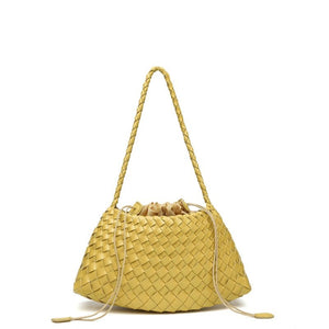 Artisanal Weave Leather Shoulder Handbag - Perimade & Co.