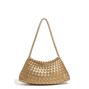 Artisanal Weave Leather Shoulder Handbag - Perimade & Co.