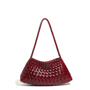 Artisanal Weave Leather Shoulder Handbag - Perimade & Co.